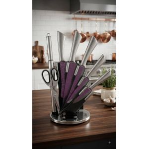 Imported Bus 304 stainless steel kitchen knife set - 7 pieces with organizing stand