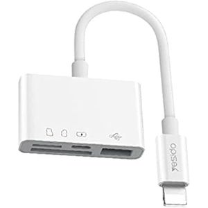 Yesido GS12 OTG Adapter Dual Lightning to TF SD USB - White