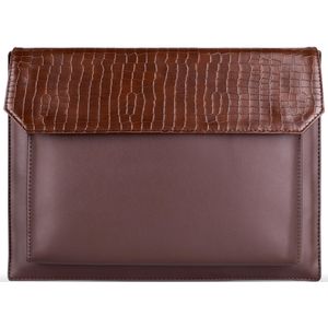 Dipelle  Laptop Sleeve – Compatible with MacBook Air/Pro (13-13.3 inch), MacBook Pro 14 inch (M3 A2918 A2992, M2 A2779 A2442, M1) – Crocodile Grain PU Leather Flap Case Bag (Brown, 13.3)