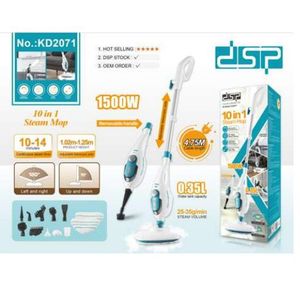 Dsp ممسحة بخارية 10 في 1 طراز KD2071 جهاز تنظيف أرضيات بالبخار مع ملحقات، 1500 واط