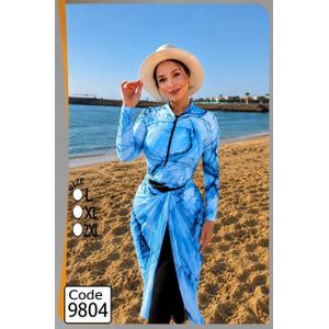 مايوه بوركيني حريمي 4 قطع ضد الماء مع جيبة شيفون وتربون – خامة Waterproof
