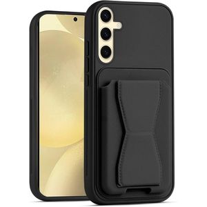 Leather Wallet Case Compatible with Samsung Galaxy A17 / A26 5G, Leather Back Cover With TPU Frame, Shockproof Protective Phone Case with Card Holder Stand (Black)