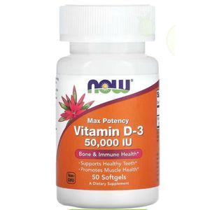 Now Vitamin D-3, Max Potency, 50,000 IU, 50 Softgels