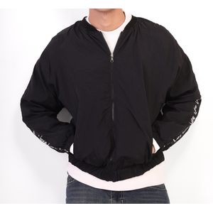 Forever 21 Urban Script Detailed Zip-Up Bomber Jacket