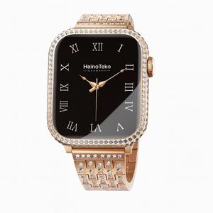 AI Elegant Rose Gold G19 mini Smart Watch, Water Resistant, HD Touchscreen, Smartphone Compatible, Ideal for Men & Women, Luxury Gift