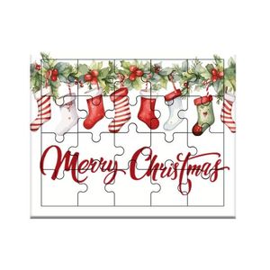 Puzzle with Stand, Cute Farm  Theme  ,Merry Christmas  and  happy new year with scattered ,, jigsaw puzzle