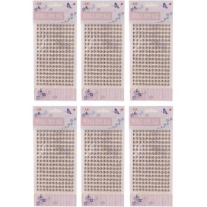 3A مجموعة ملصقات بلاستيكية للمجوهرات من 6 قطع للورق والديكور والملابس - فضي 2498-1 - -5160-فضي30