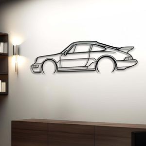 Giftaty Sports Vehicle Silhouette Wall Art – Automotive Decor for Garage, Man Cave, Office & Home – Wall art, office, home, room creative decor, framed posters (911 (964) Carrera, XL)