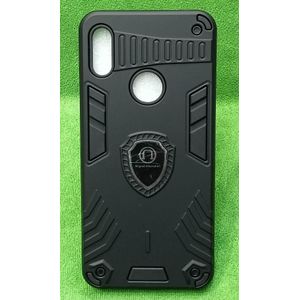 غطاء صدمات مزدوج الطبقة مقاوم للصدمات ذو ظهر غير لامع لهاتف Huawei Y6 2019 / Huawei Y6s - أسود