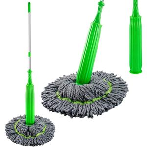 Moppers for Cleaning Floor 2 in 1 Dehydrated Self-Wringing Mop  360 Rotatable Wet and Dry Mop for Home Cleaning Floor  Mops Stick for for Bathroom/Offfice/Home/Outdoor (Green)