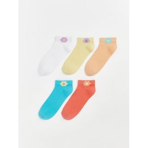 LC Waikiki Floral Pattern Girl's Ankle Socks 5 Pack