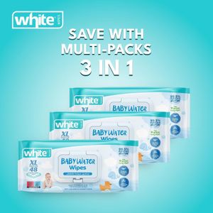 White  BABY-WATER WIPES 48 Of 3 PACK XL