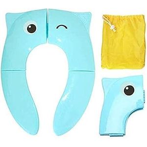 JANNAH Foldable Potty Training Seat For Babies And Toddlers Travel Toilet Potty Seat (Blue)