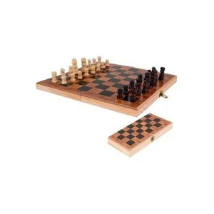 مجموعة شطرنج خشبية 3 في 1 - لعبة طاولة شطرنج متعددة الوظائف قابلة للطي