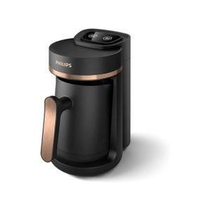 Philips ماكينة قهوة تركية من فيليبس - نكهة تقليدية مع وظيفة الطهي على الجمر، سعة 4 أكواب، حساسات للحماية من السخونة الزائدة + منع الفيضان، لوحة تحكم باللمس، باللون الأسود (HDA150/60)