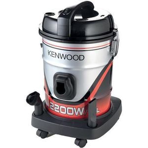 Kenwood مكنسة كهربائية أسطوانية VDM60.000BR بقوة 2200 واط مزودة بخزان سعة 25 لترًا، وسلك طاقة طويل جدًا بطول 8 أمتار، وفلتر قابل للإزالة والغسل