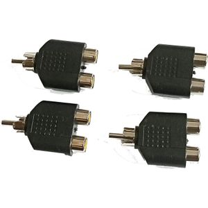 موصل محول مقسم * ذكر الى 2 انثى * RCA AV Y 1 لكيبل الصوت، 4 قطع