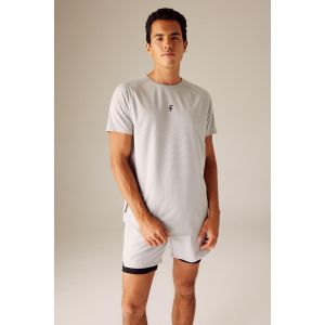 Defacto Man Crew Neck Slim Fit Short Sleeve T-Shirt - Lt.Grey