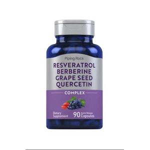 Piping Rock Resveratrol+Berberine+Grape Seed+Quercetin servings 90 capsules