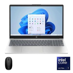 HP AI Laptop, Intel Core Ultra 7-255U, Intel Graphics, 15.6" Inch  FHD, 16GB Ram, 1TB SSD - Win 11 "15-fd2001ne" - Natural Silver + Free Mouse