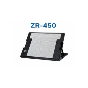ZERO ZR-450 Laptop Cooling Stand with Dual Adjustable Fans, Ergonomic & Portable - White/Black