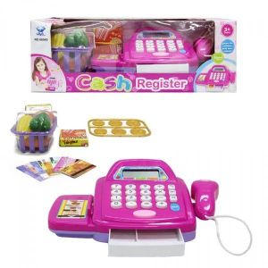لعبة الكاشير صندوق تسجيل النقود للأطفال مع الإكسسوارات - مجموعة لعب تعليمية 