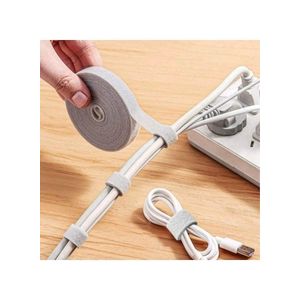 Cable Organizer 4m Length x 2cm Width Adhesive Strips Flexible Reusable Cable Organizer for Computer, TV, Power and Other Cables