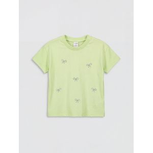 LC Waikiki Crew Neck Bow Printed Girl's T-Shirt