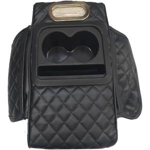  وسادة مسند الذراع ، وسادة مريحة سميكة مع حامل أكواب لوحدة التحكم في السيارة ومسند الذراع المركزية (مزود ب علبة مناديل ، لون اسود، كود : 10280) من رنا ستور 