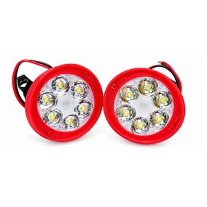 Red LED Car Light Set – 2 pieces, 6 LED bulbs per light