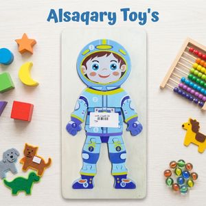 Wooden Educational Astronaut Jigsaw Puzzle for Kids
