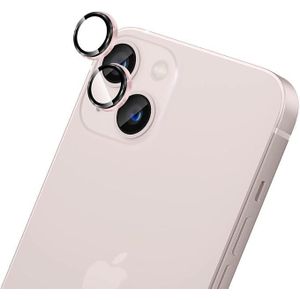 واقي عدسة الكاميرا لهاتف iPhone 13 Mini بشاشة 5.4 بوصة و iPhone 13 بشاشة 6.1 بوصة، غطاء حماية من الزجاج المقوى، وضوح عالي الدقة، مقاوم للخدوش والصدمات، حلقة معدنية، سهل التركيب (وردي)