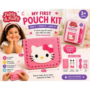 Feltty and Fluffy DIY Kids Pouch Kit Easy Sewing 15*12 cm