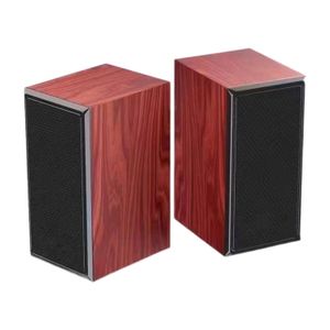 Crash Wired Speaker for PC, Laptop, Desktop, Tablet, Smartphone, TV, USB for Power and AUX Connectivity for Sound, Stereo Speaker with Wooden Box Design, Clear and Powerful Sound, Plug and Play 