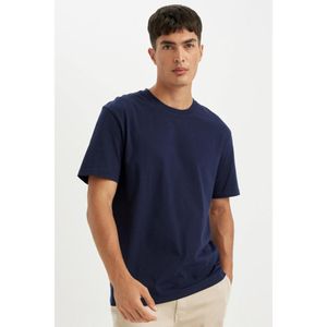 Defacto Man New Regular Fit Short Sleeve T-Shirt - NAVY