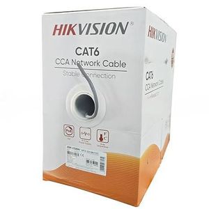 Hikvision Hikvis.ion Cat6 UTP CCA Network Cable, DS-1LN6UU, 305m, Gray, Stable Connection, Supports PoE