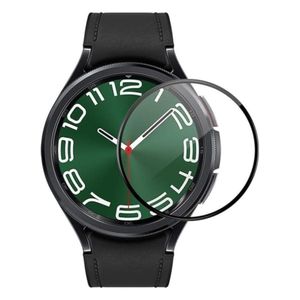 واقي شاشة لساعة سامسونج جالاكسي واتش 6 كلاسيك 47 مم، فيلم حماية ثلاثي الأبعاد منحني بحواف ناعمة (مضاد للخدش) (خالٍ من الفقاعات) (مقاوم للكسر للغاية) (حساس للغاية) (ليس زجاجًا)