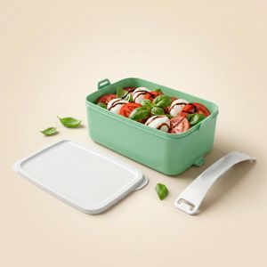 Easy Go 1.5L Portable Lunch Box with Handle – Unsectioned - Microwave, Freezer & Dishwasher Safe - Mint Green