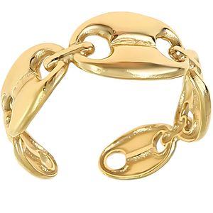 Ring  Unity Simple Handmade  And Style korean Gift For Women Fashion Day Wife Lover Family Member Friendship   Stainless Steel 18K gold Plated Valentine's Day - Opening Adjustable