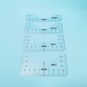 4PCS T-Shirt Alignment Ruler For Guiding T-Shirt Design Fashion Rulers With  Size Chart DIY Drawing Template Craft Tool Drafting