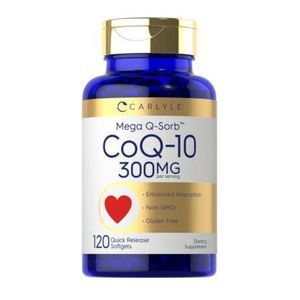 Carlyle CoQ10 300mg  120 Softgels  Mega Q-Sorb Coenzyme Q-10  with