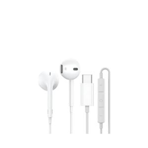Headphones with USB-C connection, volume control, and microphone for iPhone Direct - White (Type-C), In-ear