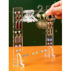Unique and Attractive Design Acrylic Earring Holder - Jewelry Organizer for Women and Girls with Small Clothes Hanger Design The Perfect Solution for Storing Jewelry   