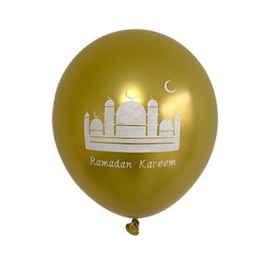 Ramadan Kareem Decoration 10Pcs OMRA MUBARAK Islamic Muslim Festival Latex  Metal Balloons Eid Mubarak Party Supplies