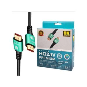 HD Cable 3M HDMI 8K HD 2.1 Ultra HD High-Speed 48Gbps 8K@60Hz HD Braided Cord eARC Dynamic HDR Dolby Vision Compatible with MacBook Pro PS5