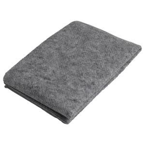 Rug underlay with anti-slip A grey rectangular rug protection felt mat, folded, made of polyester for dirt collection and floor protection.