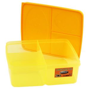 Prima  Lunch Box Plastic Divided , 1.6 L, Assorted Colors