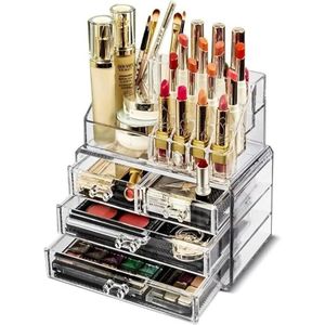 Shein Clear Makeup & Jewelry Organizer â€“ 16 Slots with 4 Drawers for Neat and Easy Storage