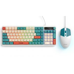 FOUNDER KM650 Wired Keyboard & Mouse Combo – Colorful Backlight – Silent Keys – USB – Plug & Play 