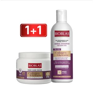 BIOBLAS شامبو عشبي لتساقط الشعر 300 مل + قناع للعناية بالشعر 300 مل